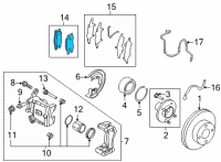 OEM 2022 Nissan Versa Pad Kit-Disc Brake, Front Diagram - D1060-5EA0A