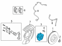 OEM 2021 Nissan Rogue Hub Assembly-Road Wheel, Front Diagram - 40202-6RR0A