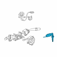 OEM 2002 Toyota Corolla Cylinder & Keys Diagram - 69057-12340