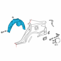 OEM 2018 Lexus ES350 Liner, Rear Wheel Housing Diagram - 65638-33060