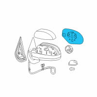 OEM Cadillac Mirror Glass Diagram - 25829662