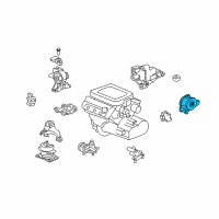 OEM 2008 Honda Pilot Rubber, RR. Engine Mounting Diagram - 50810-S3V-003