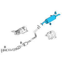 OEM Kia Rio Rear Muffler Assembly Diagram - 287101W850