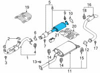 OEM 2021 Kia Sedona Center Muffler Assembly Diagram - 28650A9200