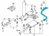 OEM 2020 Kia Sedona Tail Pipe Assembly Diagram - 28750A9130