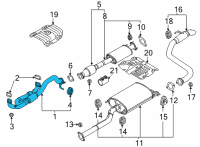 OEM 2021 Kia Sedona Front Muffler Assembly Diagram - 28610A9200