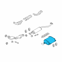 OEM Nissan Cube Exhaust, Main Muffler Assembly Diagram - 20100-1FC0B