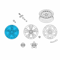 OEM 2014 Hyundai Veloster 17 Inch Alloy Wheel Silver Diagram - 52910-2V550