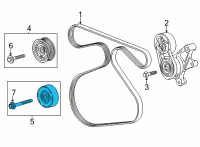OEM 2020 Cadillac CT4 Serpentine Idler Pulley Diagram - 12666592