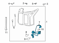 OEM 2021 Kia Sorento Holder & Wiring-Rear Diagram - 92485R5000