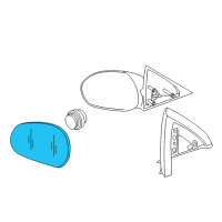 OEM Mercury Mariner Mirror Glass Diagram - AL8Z-17K707-A