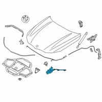 OEM 2020 BMW 840i Gran Coupe Left Side Hood Safety Catch Latch Diagram - 51-23-7-347-404