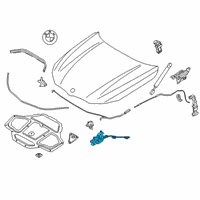 OEM BMW 840i Gran Coupe Left Side Hood Safety Catch Latch Diagram - 51-23-7-347-404