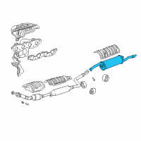 OEM 2002 Toyota Echo Muffler & Pipe Diagram - 17430-21371