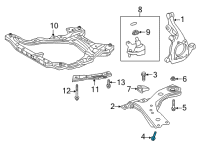 OEM 2020 Toyota C-HR Lower Control Arm Mount Bolt Diagram - 90105-A0390
