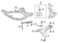 OEM 2022 Toyota Camry Lower Control Arm Mount Bolt Diagram - 90105-A0390