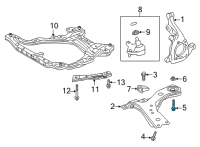 OEM 2022 Toyota Venza Lower Control Arm Rear Bolt Diagram - 90119-A0459