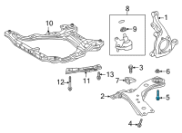 OEM 2021 Toyota RAV4 Lower Control Arm Rear Bolt Diagram - 90119-A0459