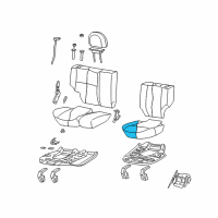 OEM 2004 Jeep Grand Cherokee Rear Seat Cushion Diagram - XR711DVAA