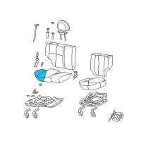 OEM 2003 Jeep Grand Cherokee Rear Seat Cushion Diagram - XR701DVAA