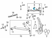 OEM 2021 GMC Sierra 1500 Upper Control Arm Bracket Diagram - 84363681