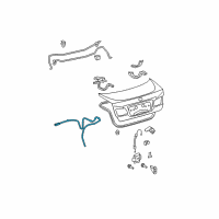 OEM 2012 Lexus ES350 Cable Sub-Assy, Luggage Door Lock Control Diagram - 64607-33150