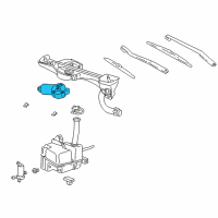 OEM 1999 Lincoln Town Car Wiper Motor Assembly Diagram - 6W1Z-17508-CARM