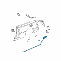 OEM Toyota Camry Release Cable Diagram - 77035-06020