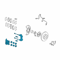 OEM Honda CR-V Caliper Sub-Assembly, Passenger Side (Reman) Diagram - 45018-SHJ-A01RM