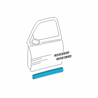 OEM Ram Dakota Molding-Front Door Diagram - 55077728AA