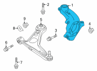 OEM 2021 Nissan Rogue Knuckle Spindle-RH Diagram - 40014-6RA0A