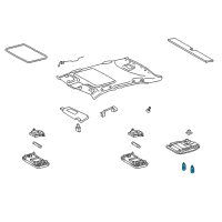 OEM Pontiac Vibe Bulb, Windshield Header Reading Lamp Diagram - 19184648