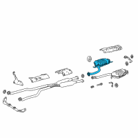 OEM 2018 Lexus LS500h Exhaust Tail Pipe Assembly Diagram - 17430-31F20