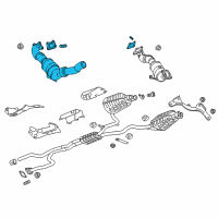 OEM 2016 Cadillac CT6 Converter & Pipe Diagram - 84383703