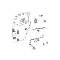 OEM 1999 GMC Jimmy Rear Side Door Latch Release Actuator Kit Diagram - 12470307