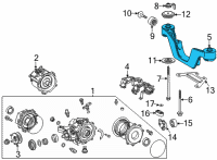 OEM Toyota Highlander Front Support Diagram - 52380-0E040