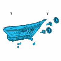 OEM 2019 Honda CR-V Headlight Assembly, Passenger Side Diagram - 33100-TLA-A01