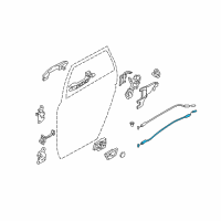 OEM Hyundai Rear Door Inside Handle Cable Assembly Diagram - 81471-2E000