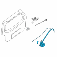 OEM 2015 Nissan Xterra Back Door Lock Assembly Diagram - 90502-EA00B