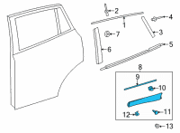 OEM Toyota Venza Body Side Molding Diagram - 75077-48020