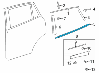 OEM 2021 Toyota Venza Belt Molding Diagram - 75730-48110