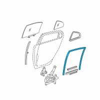 OEM 2008 Lexus IS F Run, Rear Door Glass, RH Diagram - 68142-53030