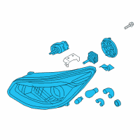 OEM Kia Soul Passenger Side Headlight Assembly Diagram - 92102B2130