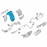 OEM 2008 Nissan Sentra Exhaust Manifold With Catalytic Converter Passenger Side Diagram - 14002-JA80A