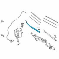 OEM 2020 Hyundai Veloster Windshield Wiper Arm Assembly(Passenger) Diagram - 98321-J3000