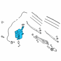 OEM Hyundai Veloster N Windshield Washer Reservoir Assembly Diagram - 98620-J3000