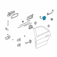 OEM 1998 Honda Accord Lock Assembly, Right Rear Door Diagram - 72610-S84-A01