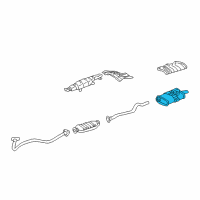 OEM 2001 Pontiac Sunfire Exhaust Muffler Assembly (W/ Tail Pipe) Diagram - 22631251