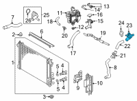 OEM 2020 Toyota Prius AWD-e Water Outlet Diagram - 16331-37100