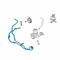 OEM 2000 Lexus LX470 Power Steering Pressure Feed Tube Assembly Diagram - 44410-60510